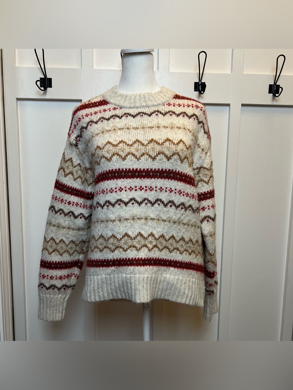 American Eagle Size Small Sweater Fair Isle Old Money Preppy Peasant Nordic Y2K